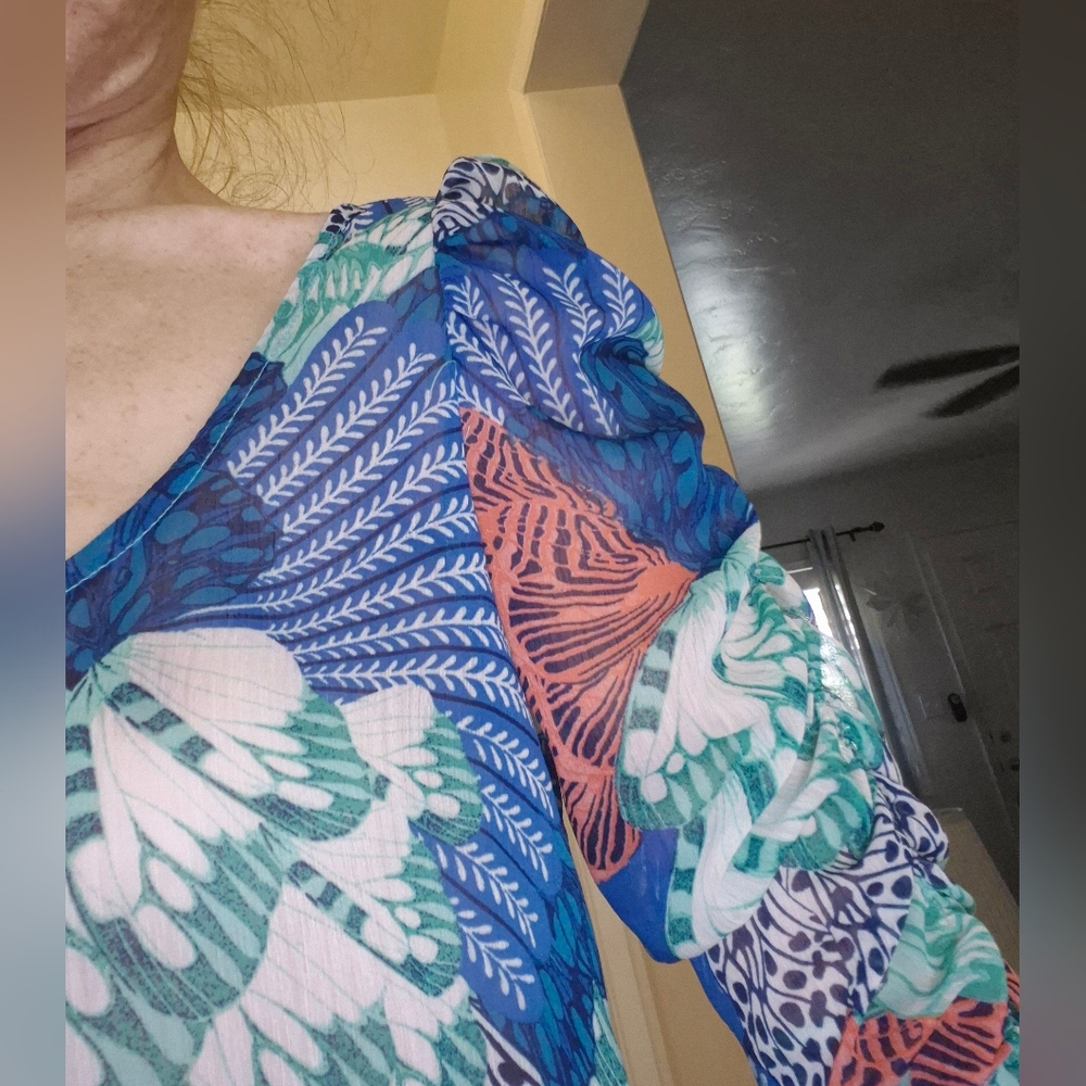 Forever 21 Multicolor Patterned Blouse Small - Picture 7 of 13